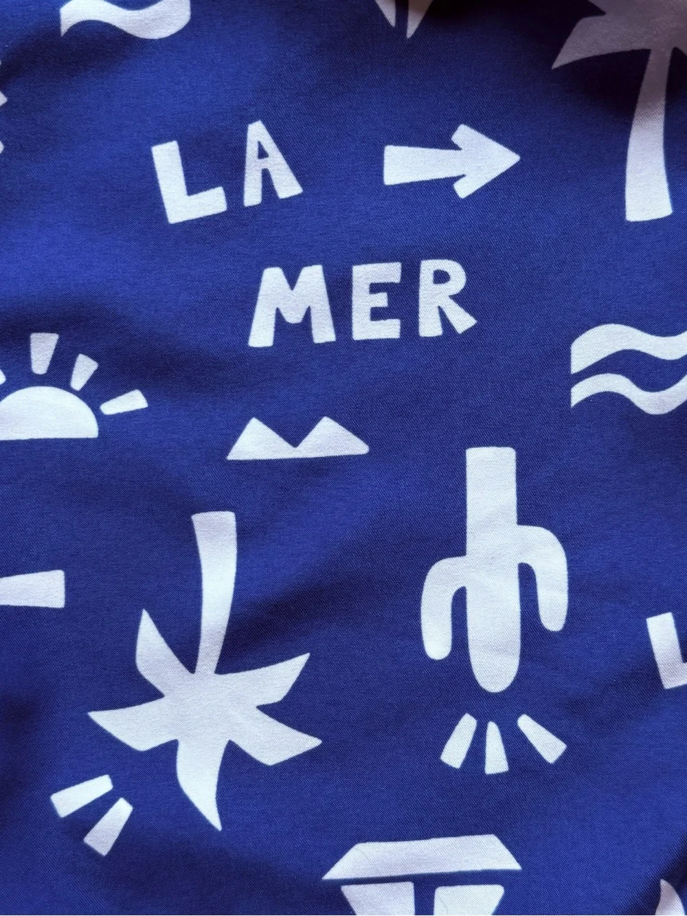 Petit Bateau Boys La Mer Blue & White Printed Swim Shorts - Size 6Y
